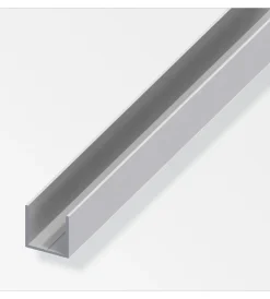 Alfer aluminium Ferramenta Per Mobili E Infissi|Profilo ad "u" 23.5 in alluminio - 2,5 metri.