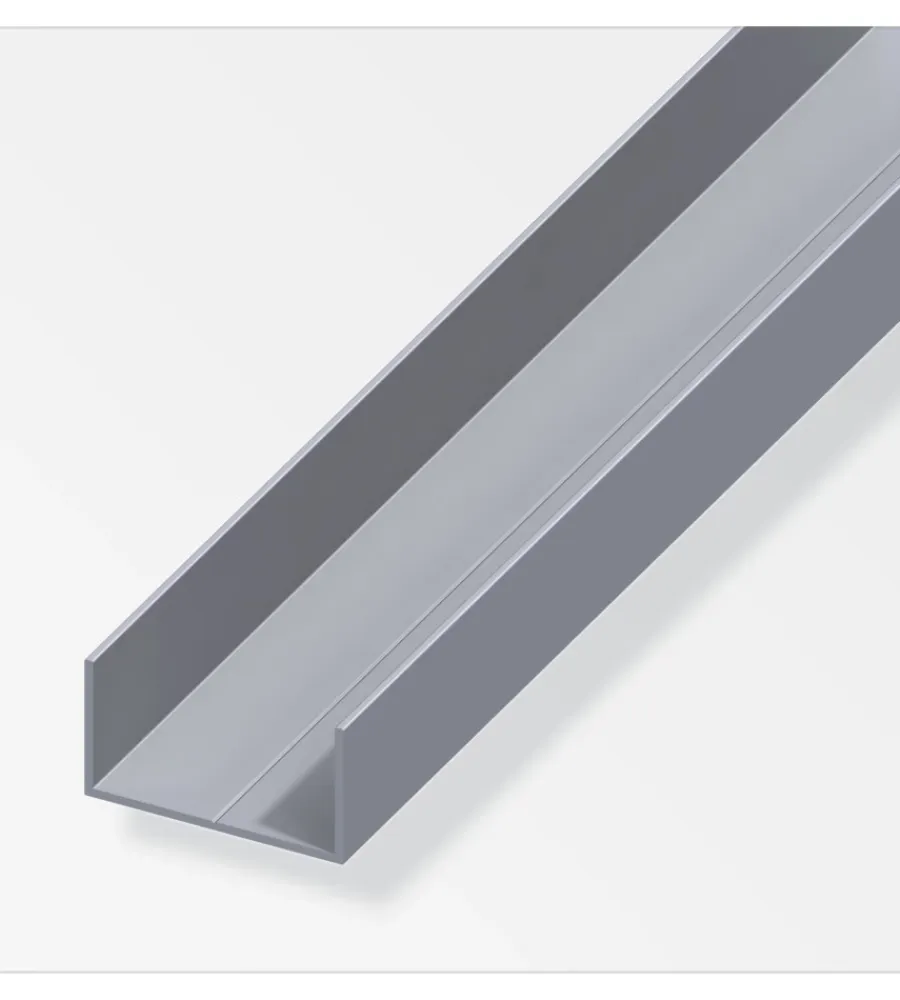 Ferramenta Per Mobili E Infissi-Alfer aluminium Profilo ad "u" 7.5x12.5 alluminio naturale - 1 metro.