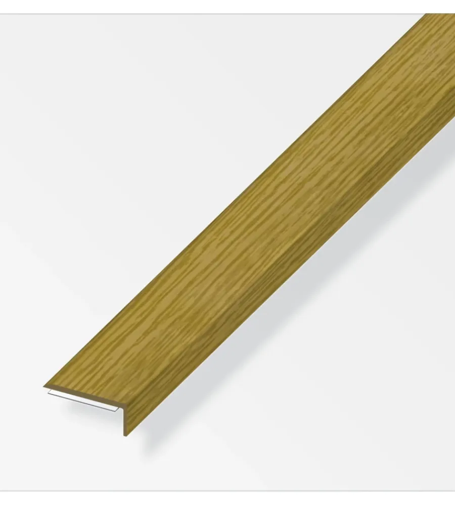 Ferramenta Per Mobili E Infissi-Alfer aluminium Profilo di chiusura per angoli pvc 25x8 quercia - 1 metro.