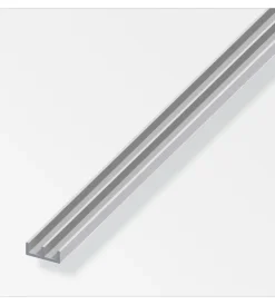 Ferramenta Per Mobili E Infissi-Alfer aluminium Profilo guida 6x15.9x6 alluminio arg - 1 metro.
