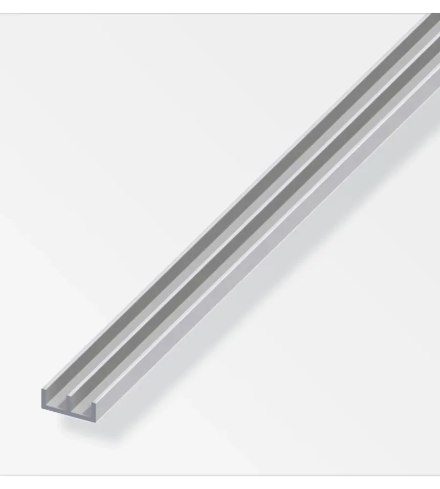 Ferramenta Per Mobili E Infissi-Alfer aluminium Profilo guida 6x15.9x6 alluminio arg - 1 metro.