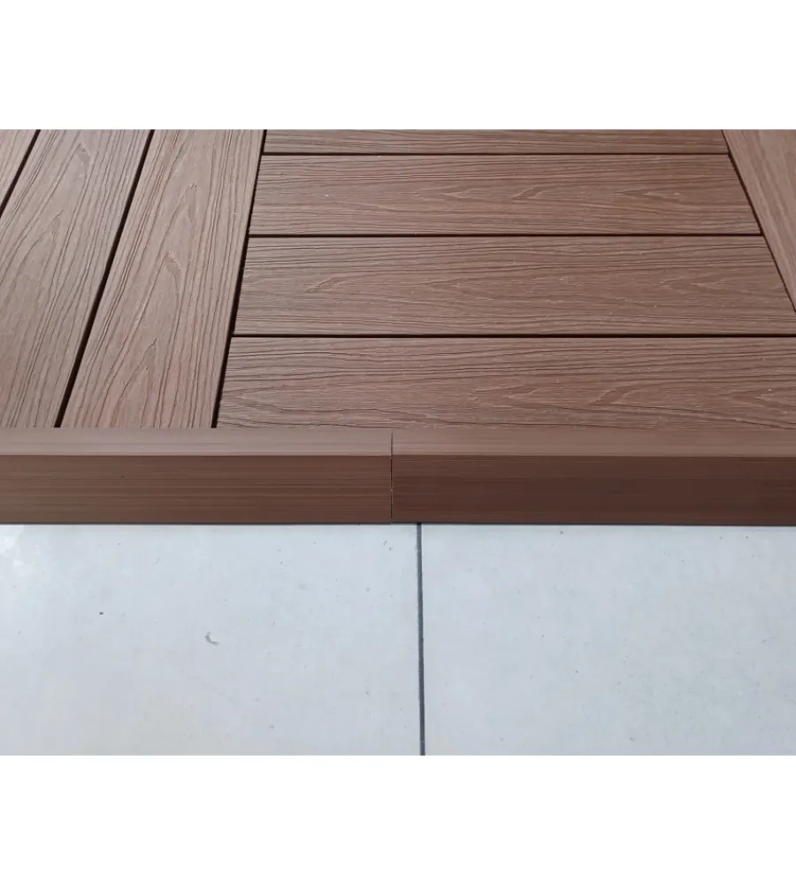 Fontane, Decorazioni E Pavimentazioni|Profilo in wpc antimacchia finitura teak per pavimentazione da esterno 60 cm