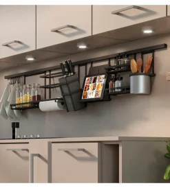 Accessori Cucina- Profilo per accessori da cucina sospesi "titane" acciaio grigio antracite, emuca