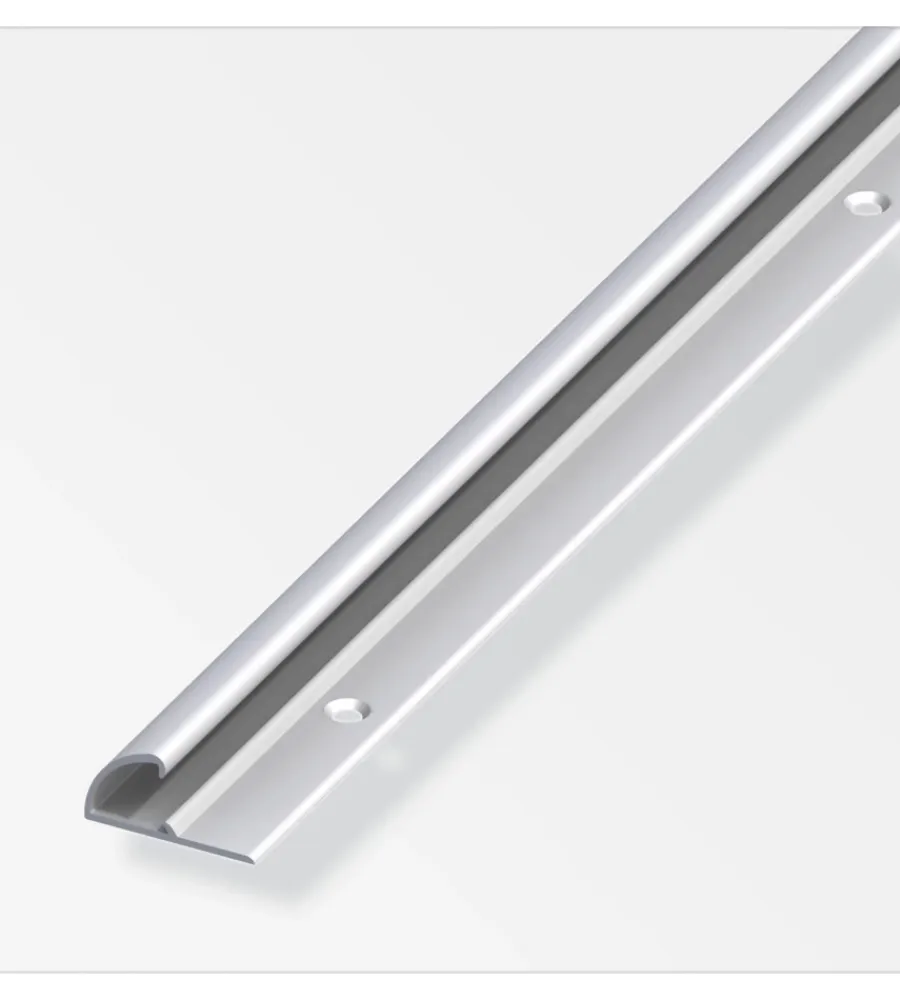 Ferramenta Per Mobili E Infissi-Alfer aluminium Profilo terminale 26 x 13 alluminio argento forato 1 metro.