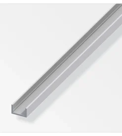 Ferramenta Per Mobili E Infissi-Alfer aluminium Profilo u 10x13.5 alluminio arg - 2 metri.