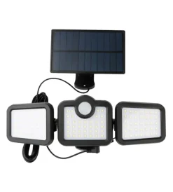 Illuminazione Per Esterno- Proiettore orientabile a led solare - con 3 pannelli - 108 led
