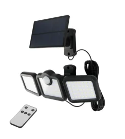 Illuminazione Per Esterno- Proiettore orientabile a led solare - con 3 pannelli - 108 led