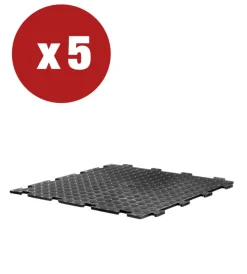 Fontane, Decorazioni E Pavimentazioni-ArtPlast Promo 5 piastrelle in pvc ad incastro tenax line - 500x500x8 mm - colore nero