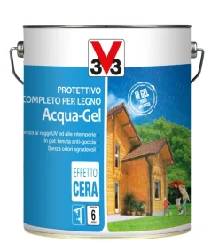 V33 Impregnanti Legno|Protettivo completo per legno acqua-gel, colore noce scuro - 5 litri