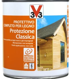 Impregnanti Legno-V33 Protettivo completo per legno protezione classica, colore noce scuro - 0,75 litri