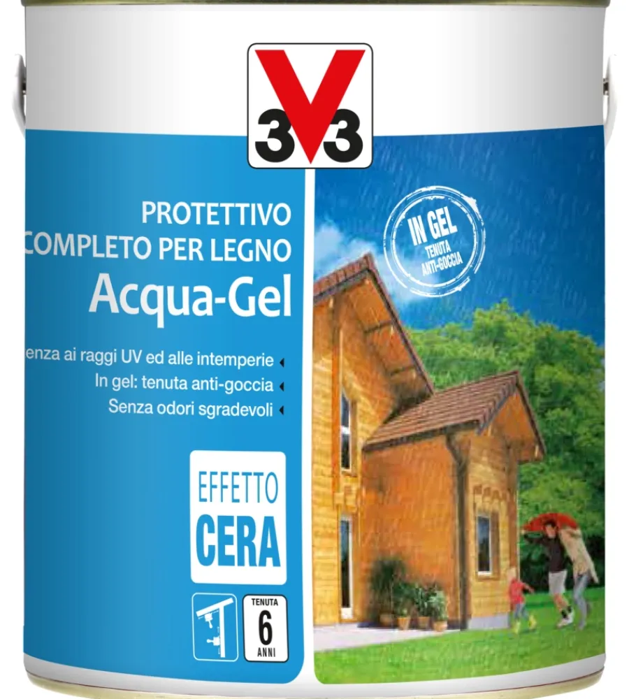 Impregnanti Legno-V33 Protettivo completo per legno acqua-gel - pino - litri 2,5