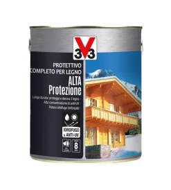 V33 Impregnanti Legno|Protettivo completo per legno alta protezione a solvente, colore noce antico - 2,5 litri