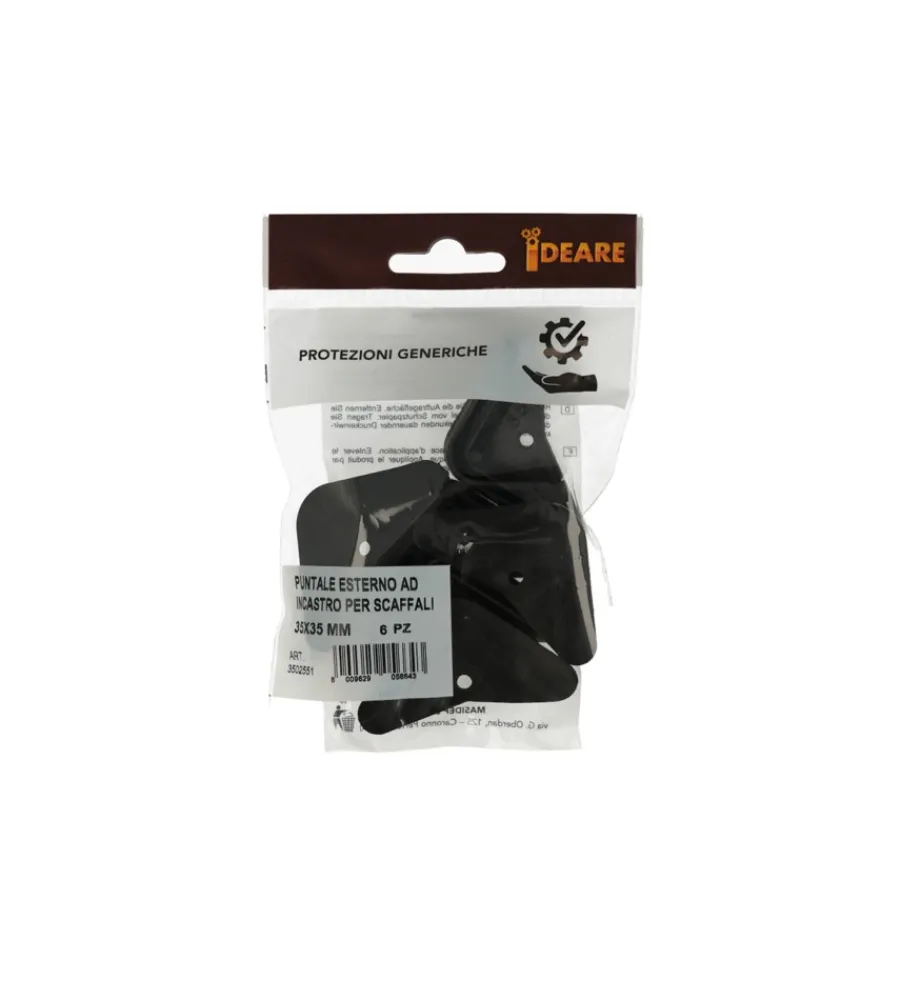 Accessori- Puntali esterni ad incastro per scaffali 35 x 35 mm. 6 pz.