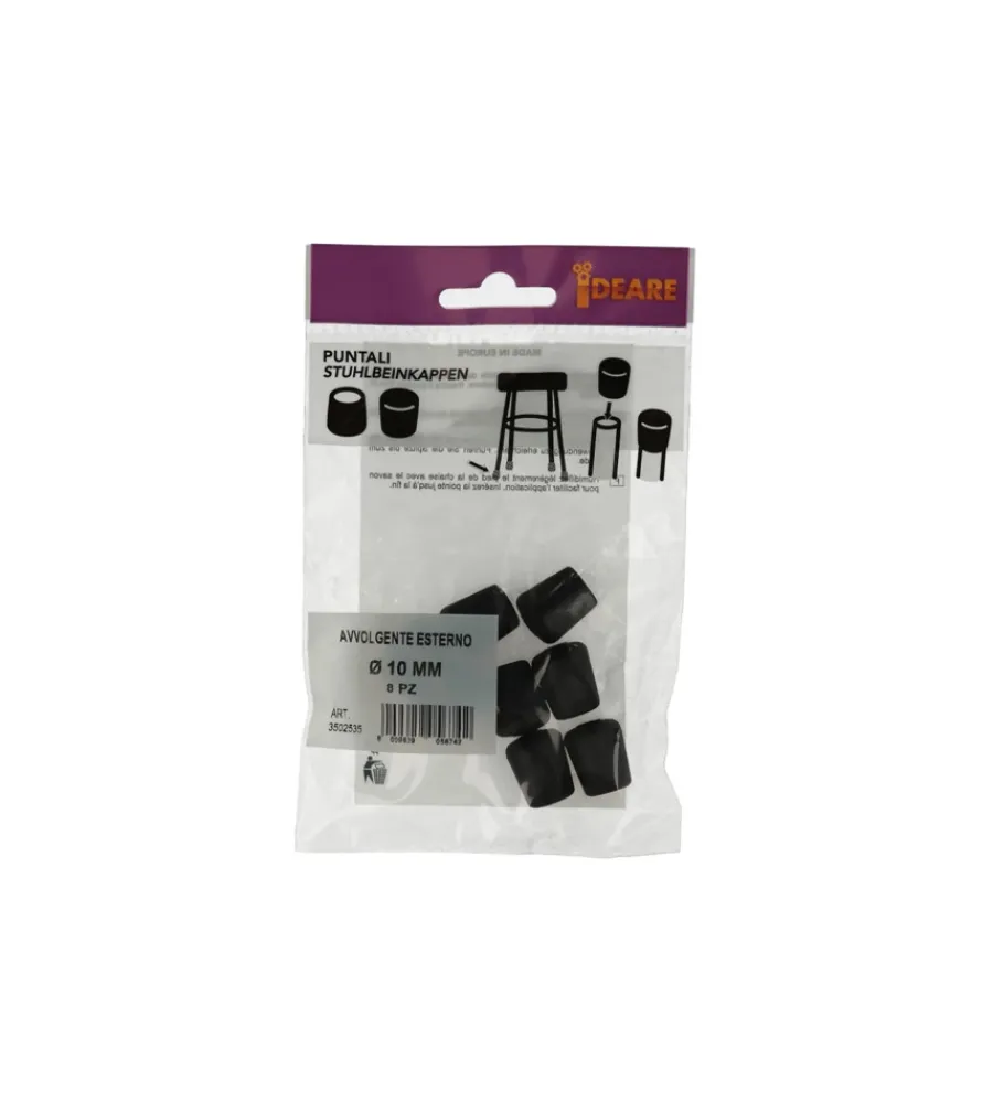 Accessori- Puntali esterni tondi neri ø 10 mm. 8 pz.