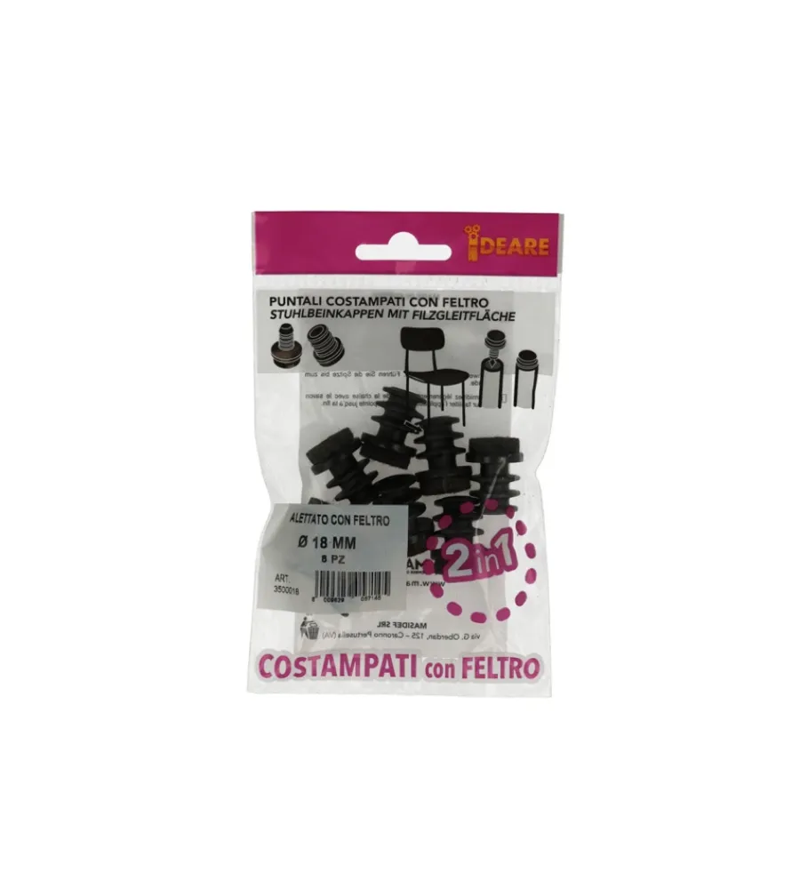 Accessori- Puntali interni alettati tondi neri con feltro ø 18 mm. 8 pz.