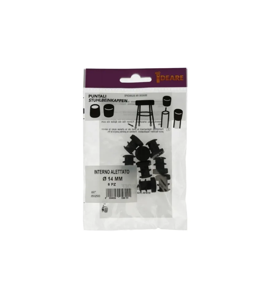 Accessori- Puntali interni alettati tondi neri ø 14 mm. 8 pz.