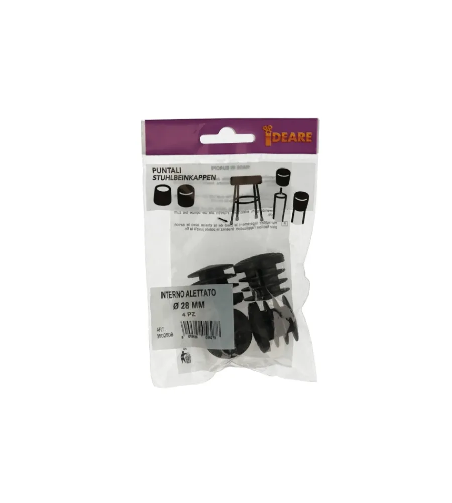 Accessori- Puntali interni alettati tondi neri ø 28 mm. 4 pz.