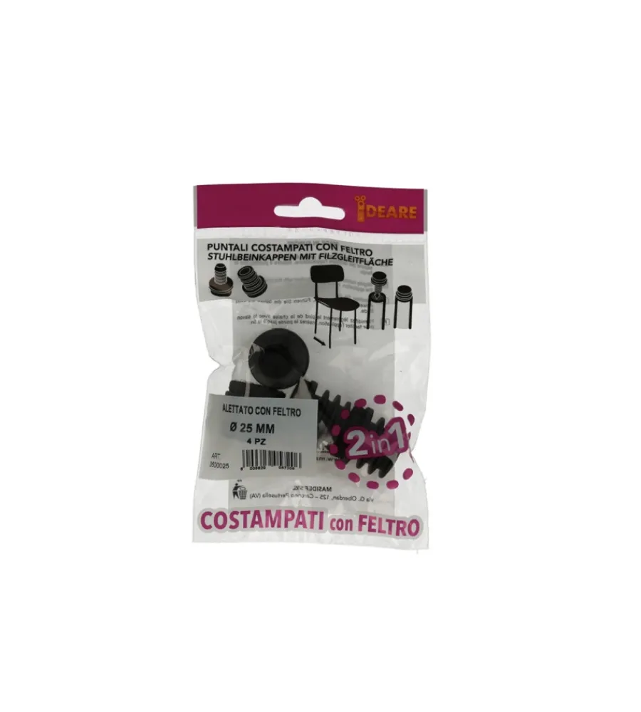 Accessori- Puntali interni alettati tondi neri con feltro ø 25 mm. 4 pz.