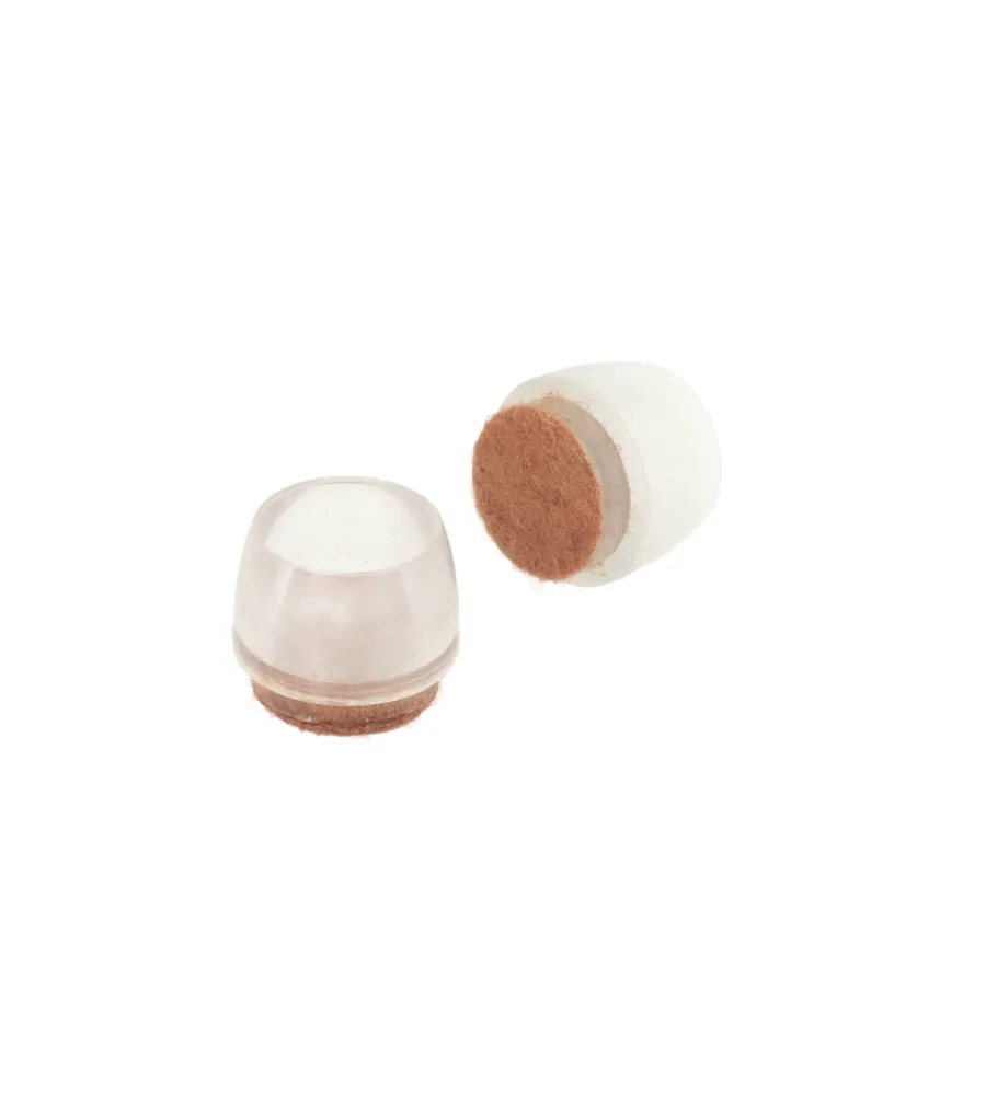 Accessori- Puntali tondi pvc trasparente con feltro ø 25 mm. - 4 pz.