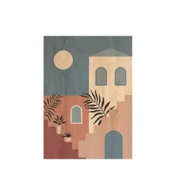 Decorazione Pareti- Quadro in legno "architetctures stairs", 47x67 cm