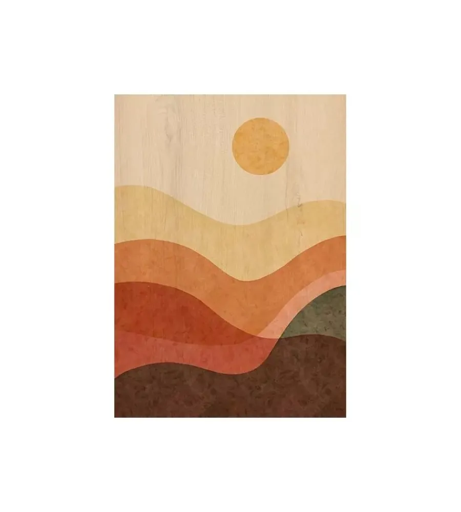 Decorazione Pareti- Quadro in legno "desert sun", 47x67 cm