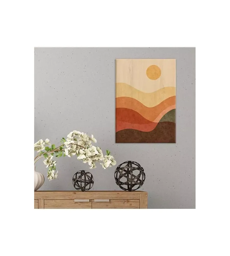 Decorazione Pareti- Quadro in legno "desert sun", 47x67 cm