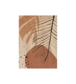 Quadro in legno "leaves black 02", 47x67 cm Decorazione Pareti