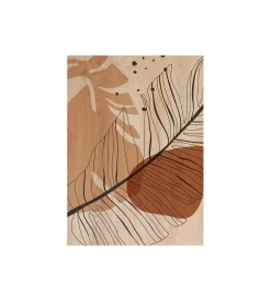 Decorazione Pareti|Quadro in legno "leaves black 01", 47x67 cm