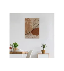 Decorazione Pareti|Quadro in legno "leaves black 01", 47x67 cm