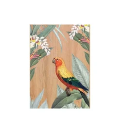 Decorazione Pareti|Quadro in legno "multicolors parrot", 47x67 cm