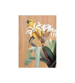 Decorazione Pareti- Quadro in legno "yellow parrot", 47x67 cm