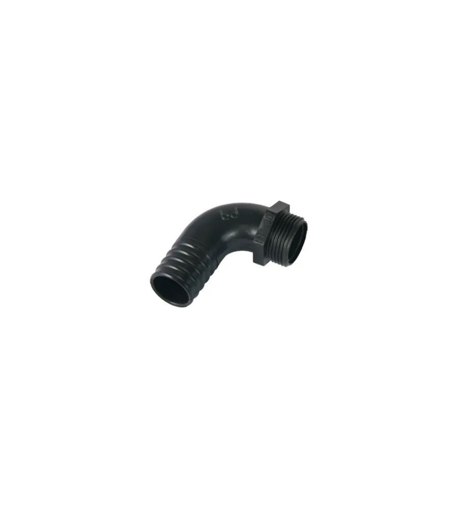 Irrigazione- Raccordo portagomma maschio curvo 1x25