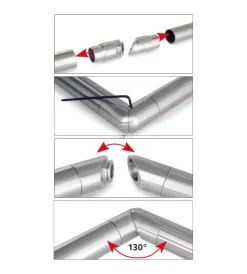 New Raccordo regolabile e snodabile per corrimano in acciaio inox satinato Porte, Scale E Pavimenti