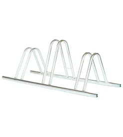 Bici|Rastrelliera portabici a 3 posti in ferro zincato con passaruota 5 cm 95x38x35/40 cm
