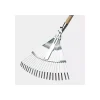 Agef Attrezzatura Giardinaggio|Rastrello da giardino con 21 denti zincati regolabili e manico in faggio, 130 cm