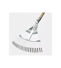 Agef Attrezzatura Giardinaggio|Rastrello da giardino con 21 denti zincati regolabili e manico in faggio, 130 cm