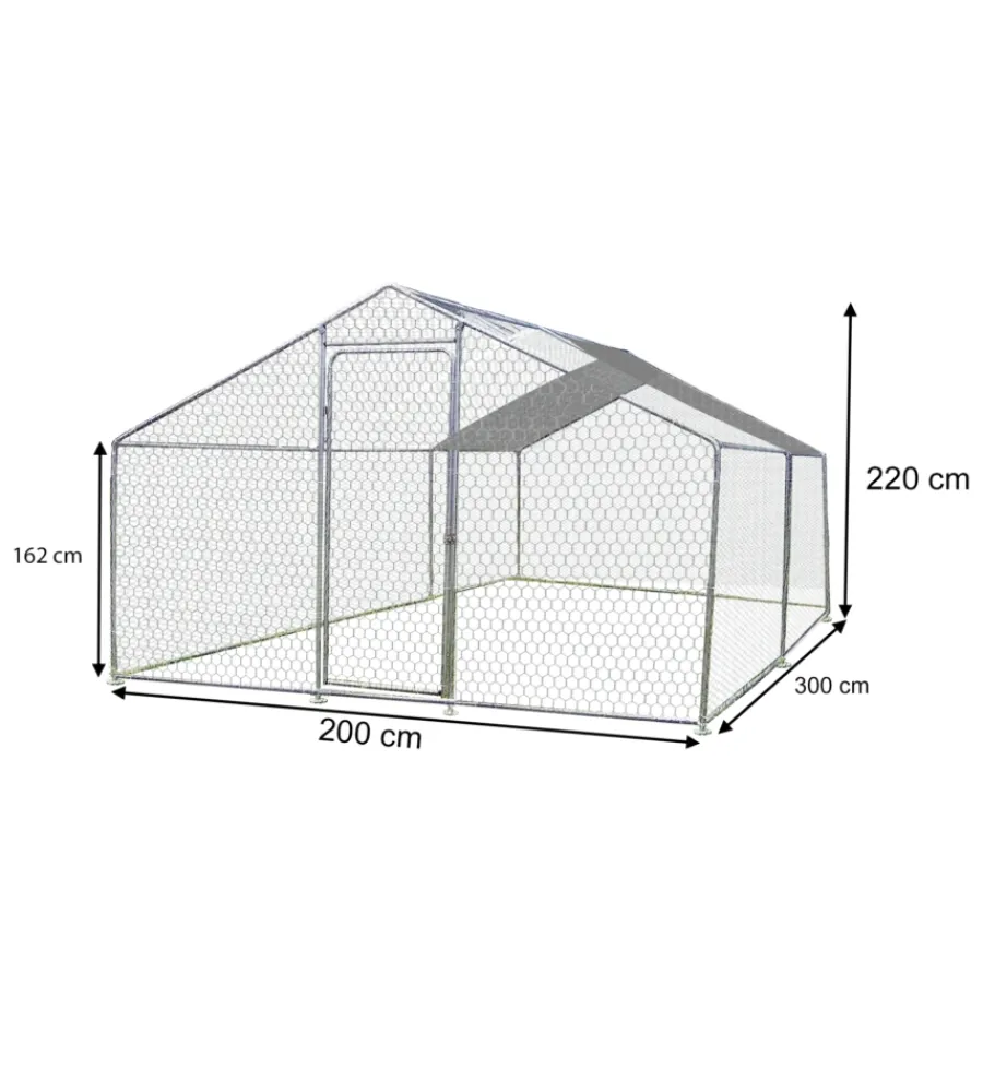Habrita Recinzione X Animali|Recinto per animali "enc 2030 25 gjm" in acciaio zincato 200x300x220 cm
