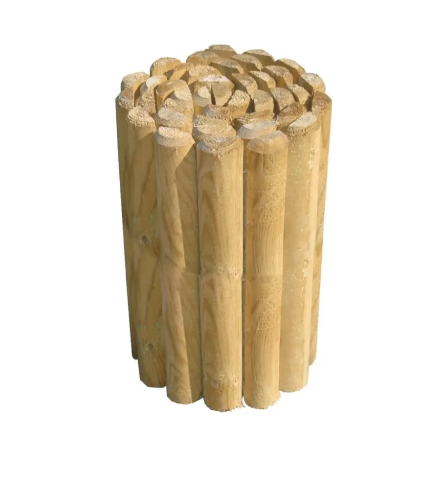Reti, Recizioni E Cancelli Per Giardino- Recinzione da esterno in legno "rollborder" per aiuole e giardini 250x5x40 cm