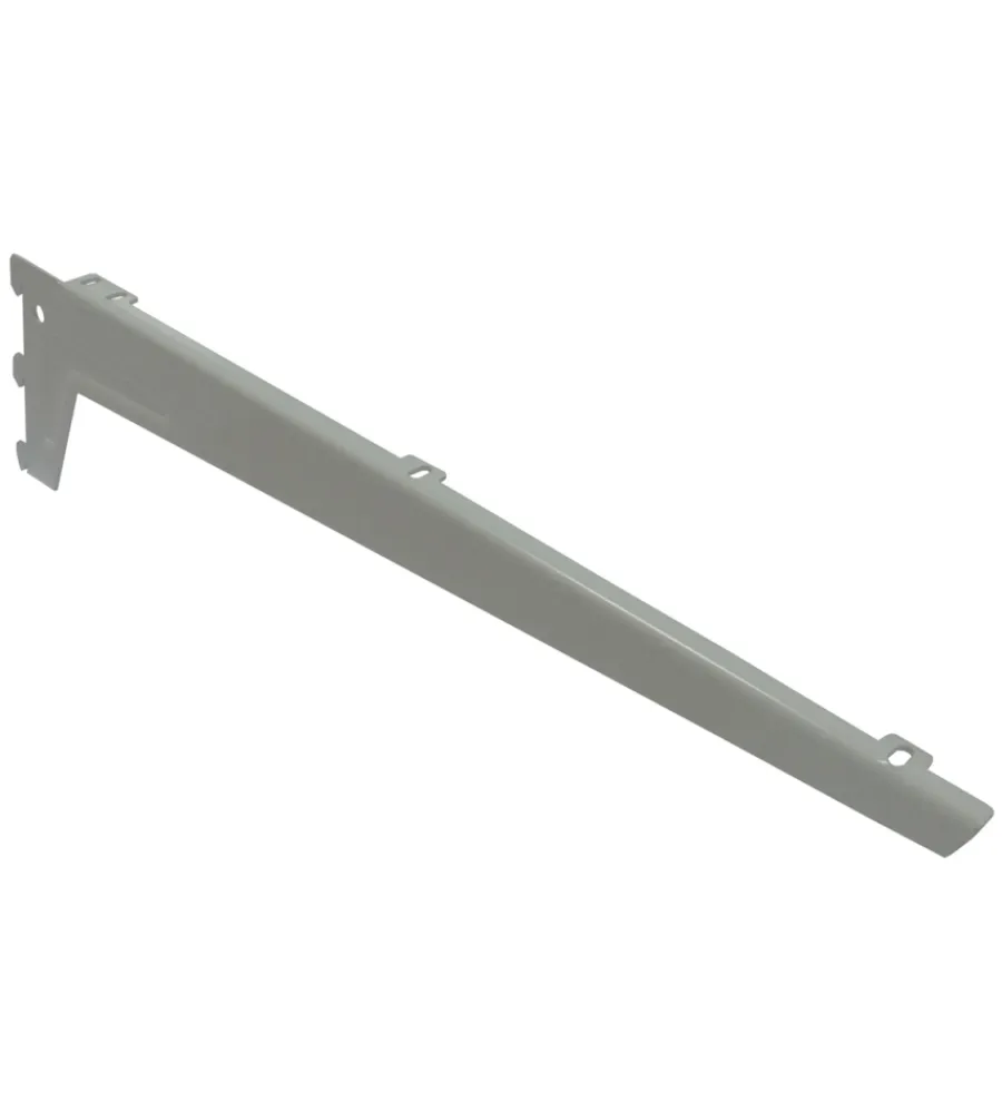 Officina E Garage- Reggimensole a 3 ganci angolate con clip - 48 cm. - alluminio bianco