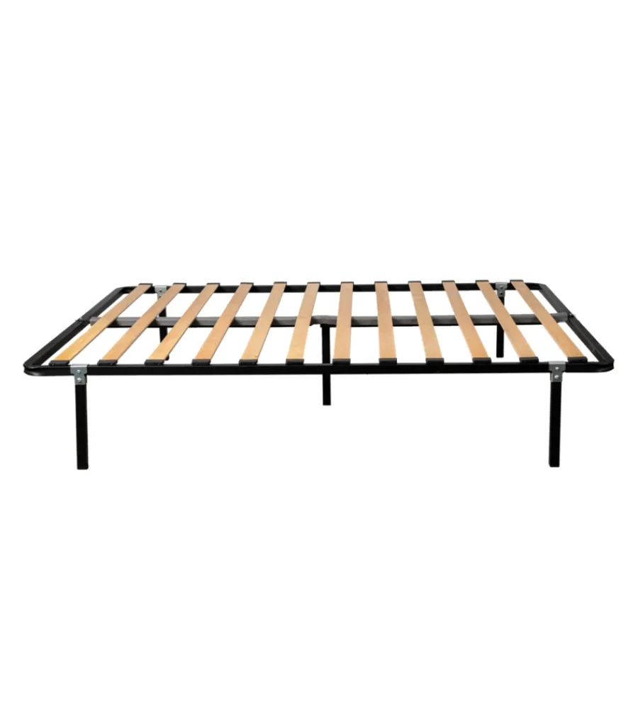 Letti E Comodini- Rete matrimoniale con gambe in kit con 12 doghe 160x190 cm