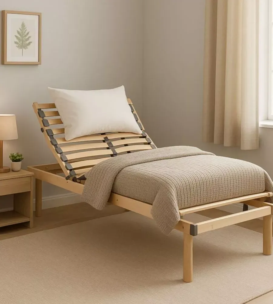 Letti E Comodini|Rete singola dormir "eco relax" motorizzata wireless in legno 80x190 cm