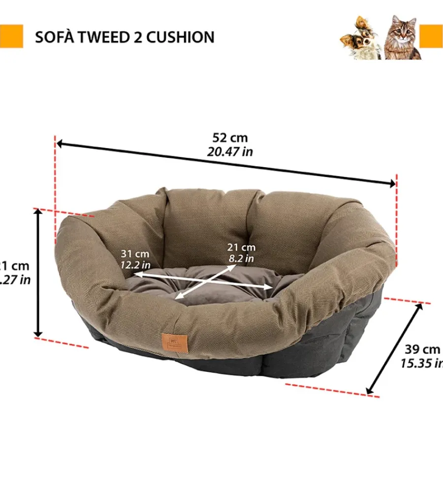 Cuscini E Brandine-Ferplast Ricambio cuscino per cuccia "siesta deluxe", 52x39x21 cm -