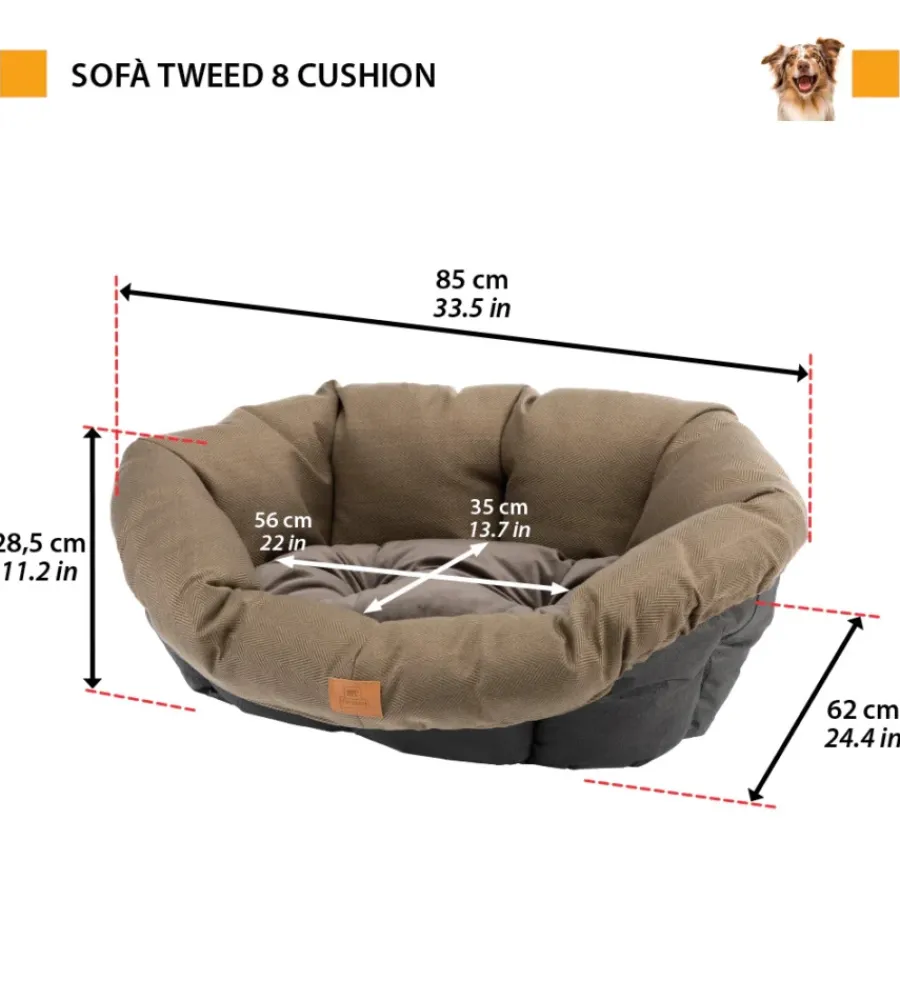 Ferplast Cuscini E Brandine|Ricambio cuscino per cuccia "siesta deluxe", 85x62x28,5 cm -