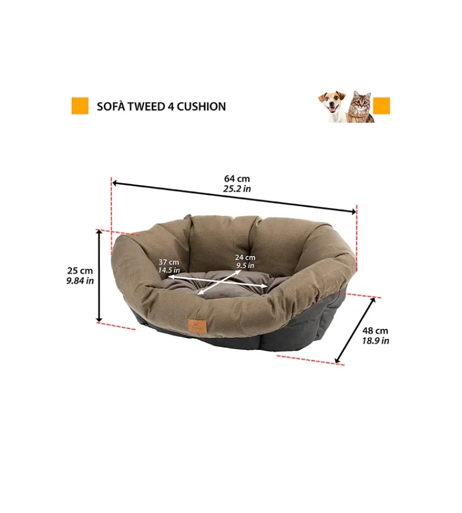 Cuscini E Brandine-Ferplast Ricambio cuscino per cuccia "siesta deluxe", 64x48x25 cm -