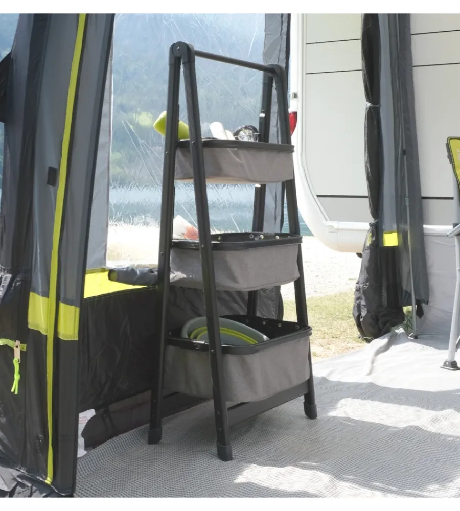 Best Riponitutto da campeggio pieghevole "latiga" in alluminio e poliestere grigio e nero 49x33x109 cm Campeggio