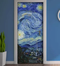 Outlet Rivestimento per porta in vinile fantasia "starry night", 210x83 cm Decorazione Pareti