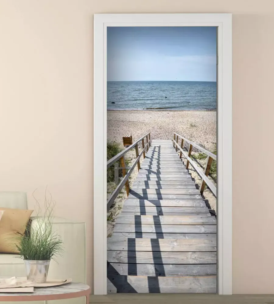 Decorazione Pareti- Rivestimento per porta in vinile fantasia "sardegna", 210x83 cm