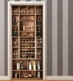 Decorazione Pareti|Rivestimento per porta in vinile fantasia "wine", 210x83 cm
