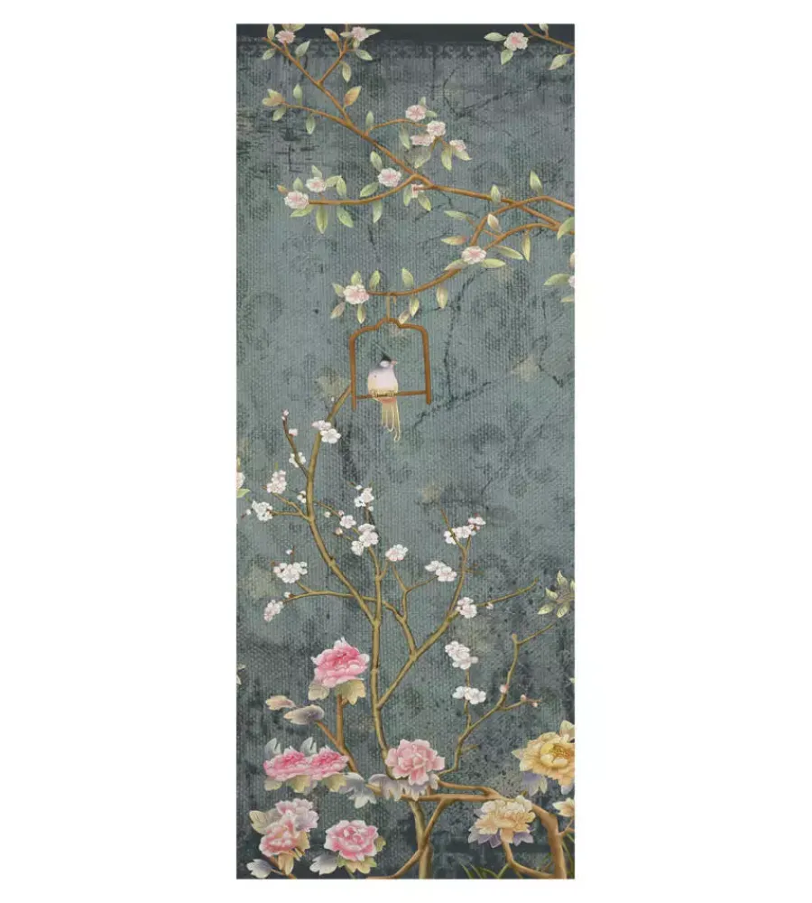 Rivestimento per porta in vinile fantasia "romantic ramage", 210x83 cm Decorazione Pareti