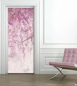 Decorazione Pareti- Rivestimento per porta in vinile fantasia "purple rain", 210x83 cm